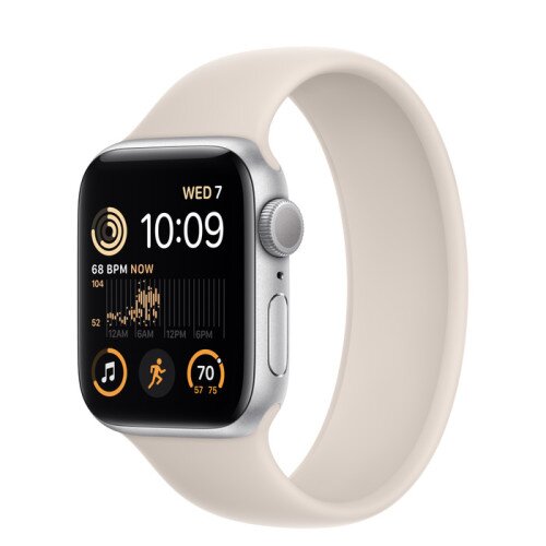 Apple Watch SE (2nd Gen) Silver Aluminum Case with Solo Loop - Starlight - 40mm - Size-4