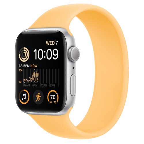 Apple Watch SE (2nd Gen) Silver Aluminum Case with Solo Loop - Sunglow - 44mm - Size-4