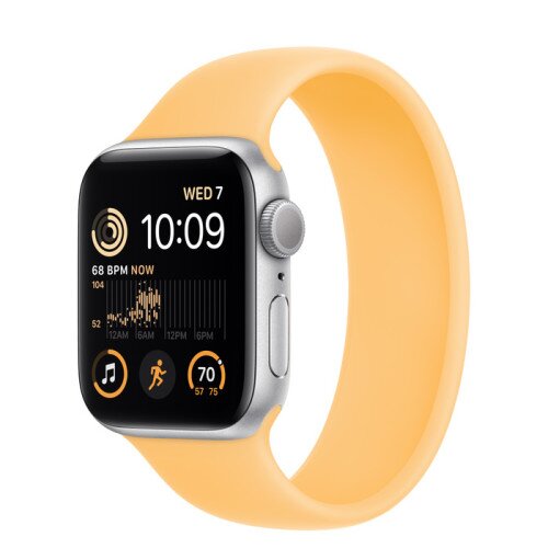 Apple Watch SE (2nd Gen) Silver Aluminum Case with Solo Loop - Sunglow - 40mm - Size-1