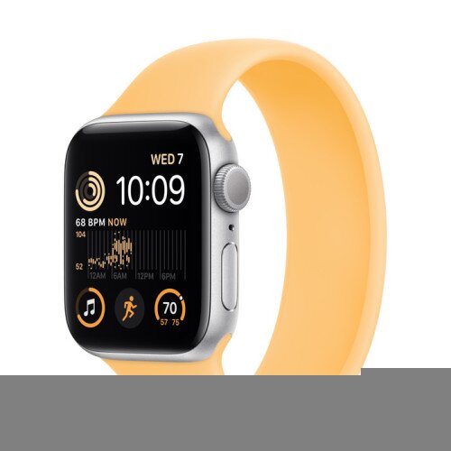 Apple Watch SE (2nd Gen) Silver Aluminum Case with Solo Loop - Sunglow - 40mm - Size-5
