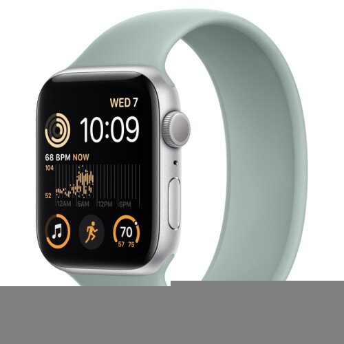 Apple Watch SE (2nd Gen) Silver Aluminum Case with Solo Loop - Succulent - 44mm - Size-9