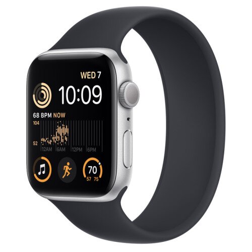 Apple Watch SE (2nd Gen) Silver Aluminum Case with Solo Loop - Midnight - 44mm - Size-3