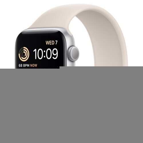 Apple Watch SE (2nd Gen) Silver Aluminum Case with Solo Loop - Starlight - 44mm - Size-4