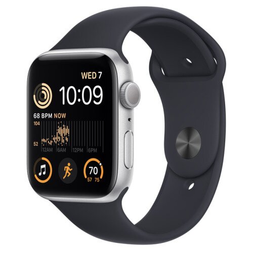 Apple Watch SE (2nd Gen) Silver Aluminum Case with Sport Band - Midnight - 44mm - XL
