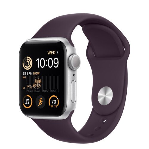 Apple Watch SE (2nd Gen) Silver Aluminum Case with Sport Band - Elderberry - 40mm - M/L
