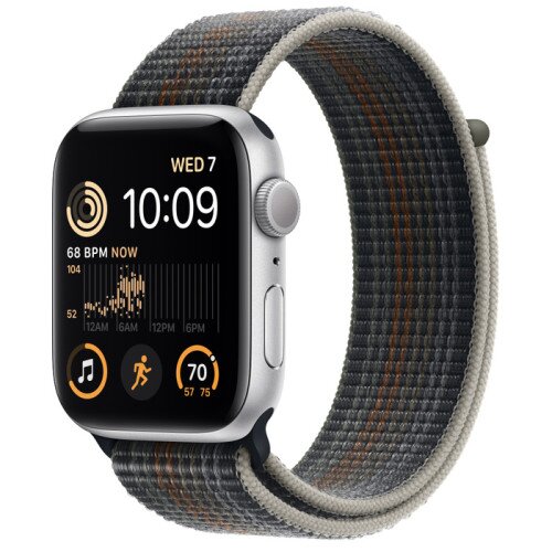 Apple Watch SE (2nd Gen) Silver Aluminum Case with Sport Loop - Midnight - 44mm - XL