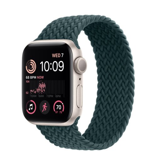 Apple Watch SE (2nd Gen) Starlight Aluminum Case with Braided Solo Loop