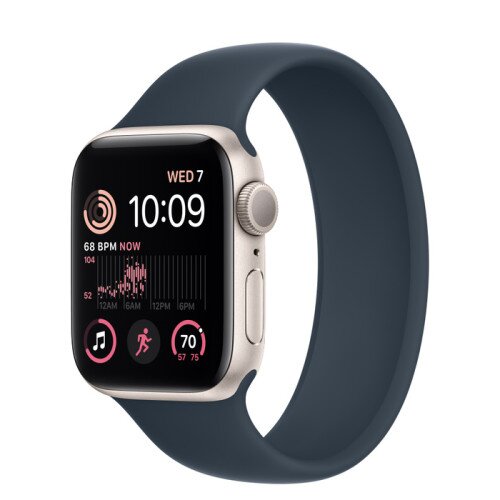 Apple Watch SE (2nd Gen) Starlight Aluminum Case with Solo Loop - Storm Blue - 40mm - Size-2
