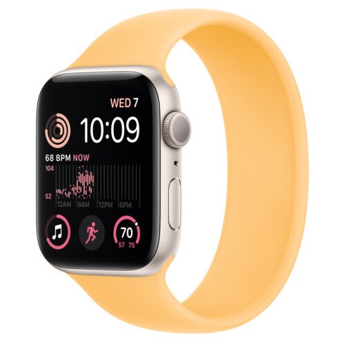 Apple Watch SE (2nd Gen) Starlight Aluminum Case with Solo Loop - Sunglow - 44mm - Size-7