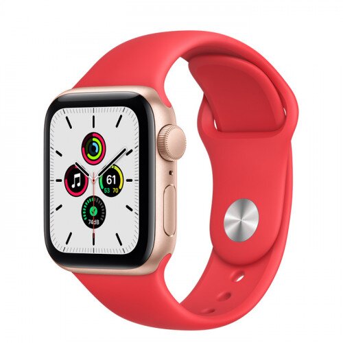 Apple Watch SE Gold Aluminum Case with Sport Band - 40mm - Red