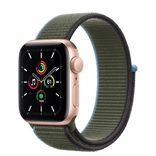 Apple Watch SE Gold Aluminum Case with Sport Loop - 40mm - Inverness Green