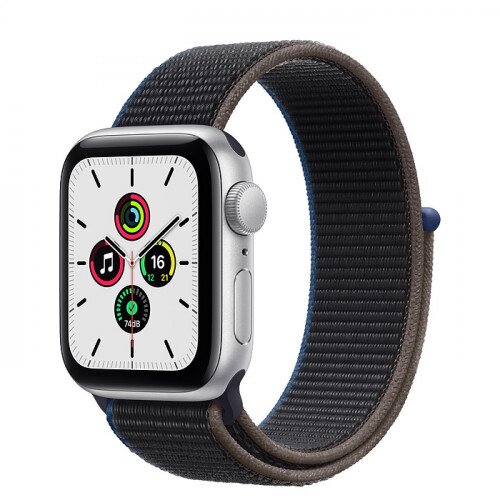 Apple Watch SE Silver Aluminum Case with Sport Loop - 40mm - Charcoal