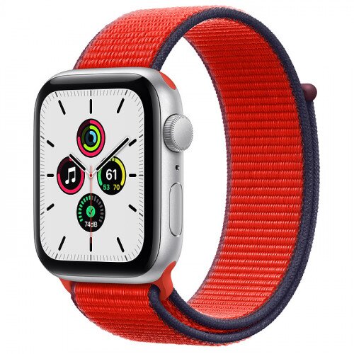 Apple Watch SE Silver Aluminum Case with Sport Loop - 44mm - Product Red