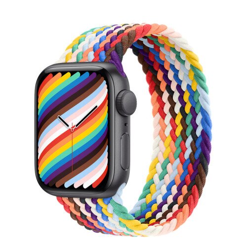 Apple Watch SE Space Gray Aluminum Case with Braided Solo Loop - Pride Edition - 40mm - 8