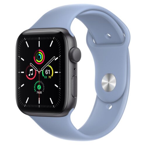 Apple Watch SE Space Gray Aluminum Case with Sport Band - Regular - 44mm - Blue Fog