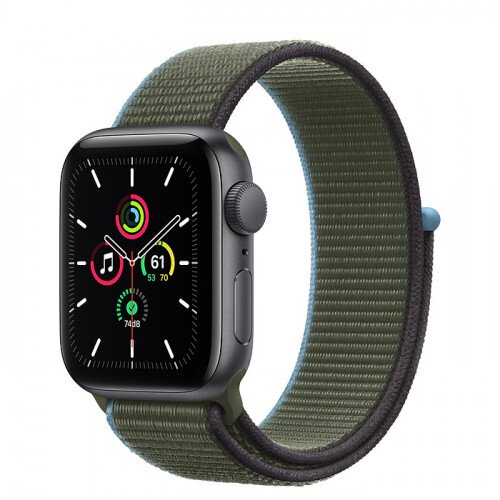 Apple Watch SE Space Gray Aluminum Case with Sport Loop - 40mm - Inverness Green