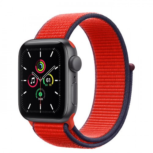 Apple Watch SE Space Gray Aluminum Case with Sport Loop - 40mm - Product Red