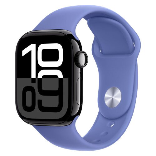 Apple Watch Series 10 - 42mm - M/L - Jet Black Aluminum Case - Periwinkle