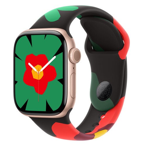 Apple Watch Series 10 - 42mm - M/L - Rose Gold Aluminum Case - Black Unity - Unity Bloom