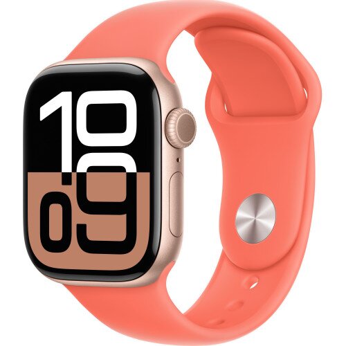 Apple Watch Series 10 - 42mm - M/L - Rose Gold Aluminum Case - Tangerine