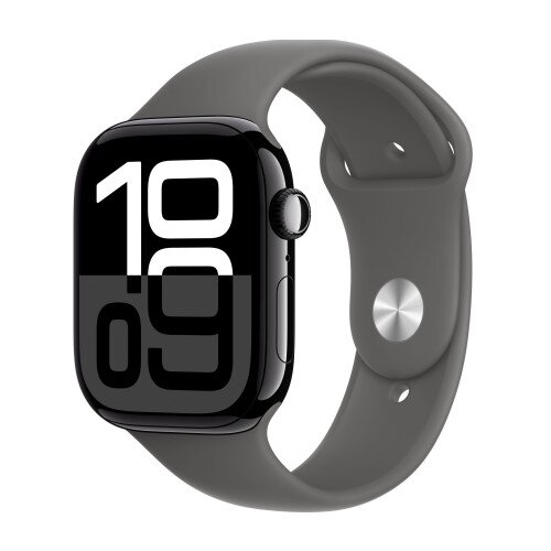 Apple Watch Series 10 - 46mm - M/L - Jet Black Aluminum Case - Stone Gray