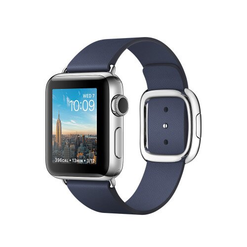 Apple Watch Series 2 Stainless Steel Case with Midnight Blue Modern Buckle - Small