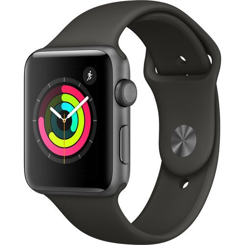 Apple Watch Series 3 - Space Gray Aluminum Case with Gray Sport Band - 42mm - GPS