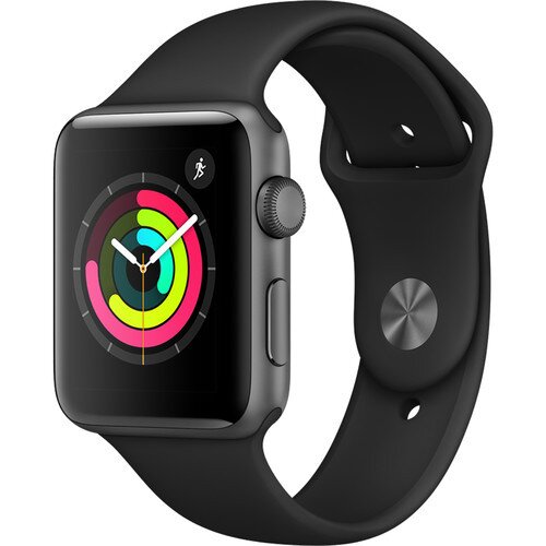 Apple Watch Series 3 - Space Gray Aluminum Case with Black Sport Band - 42mm - GPS