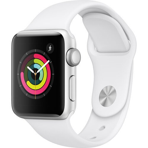 Apple Watch Series 3 - Silver Aluminum Case with White Sport Band - 38mm