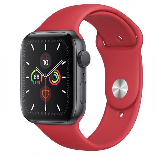Apple Watch Series 5 with Product Red Sport Band - Space Gray Aluminum Case - 44mm