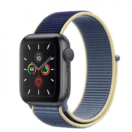 Apple Watch Series 5 with Alaskan Blue Sport Loop - Space Gray Aluminum Case - 44mm