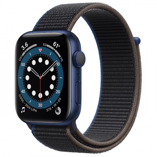 Apple Watch Series 6 Blue Aluminum Case with Sport Loop - 44mm - Charcoal