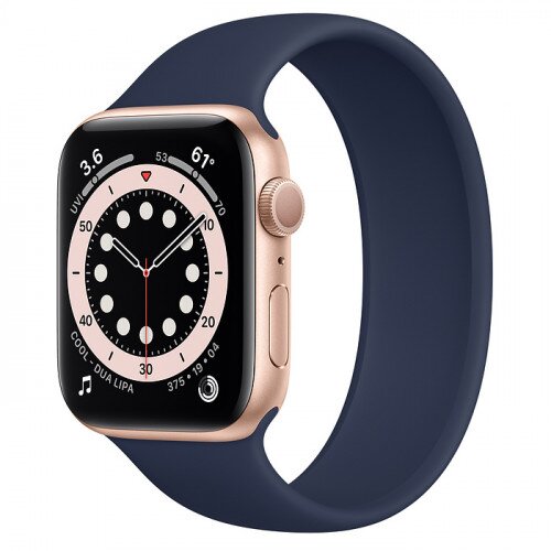 Apple Watch Series 6 Gold Aluminum Case with Solo Loop - 44mm - Size-6 - Deep Navy