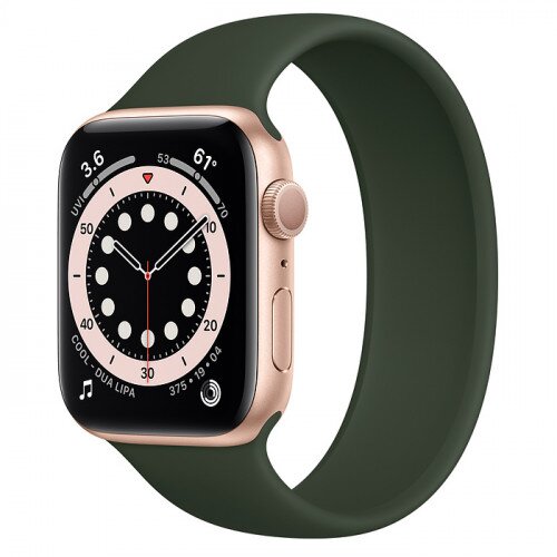 Apple Watch Series 6 Gold Aluminum Case with Solo Loop - 44mm - Size-7 - Cyprus Green