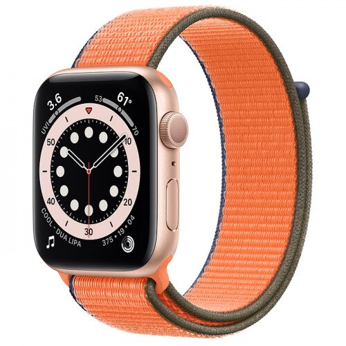 Apple Watch Series 6 Gold Aluminum Case with Sport Loop - 44mm - Kumquat