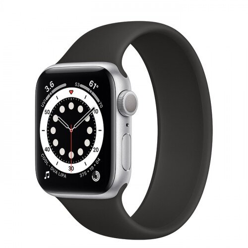 Apple Watch Series 6 Silver Aluminum Case with Solo Loop - 40mm - Size-2 - Black