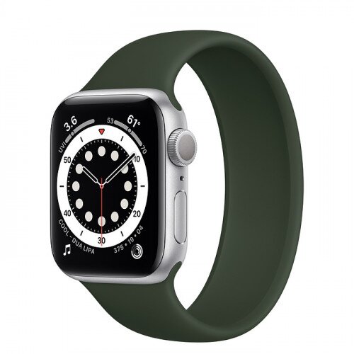 Apple Watch Series 6 Silver Aluminum Case with Solo Loop - 40mm - Size-1 - Cyprus Green