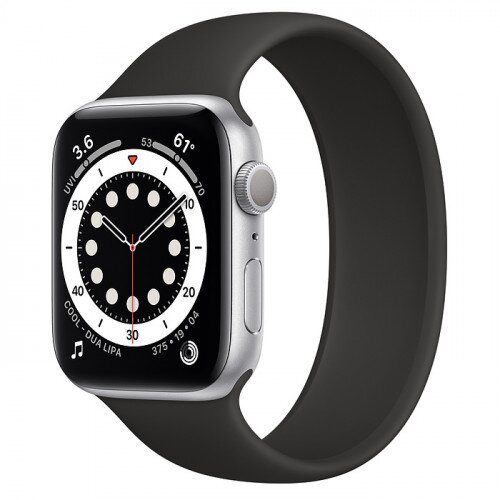 Apple Watch Series 6 Silver Aluminum Case with Solo Loop - 44mm - Size-11 - Black