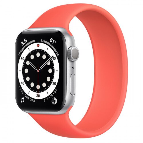 Apple Watch Series 6 Silver Aluminum Case with Solo Loop - 44mm - Size-9 - Pink Citrus