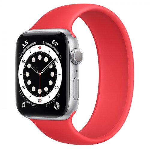 Apple Watch Series 6 Silver Aluminum Case with Solo Loop - 44mm - Size-10 - Product Red