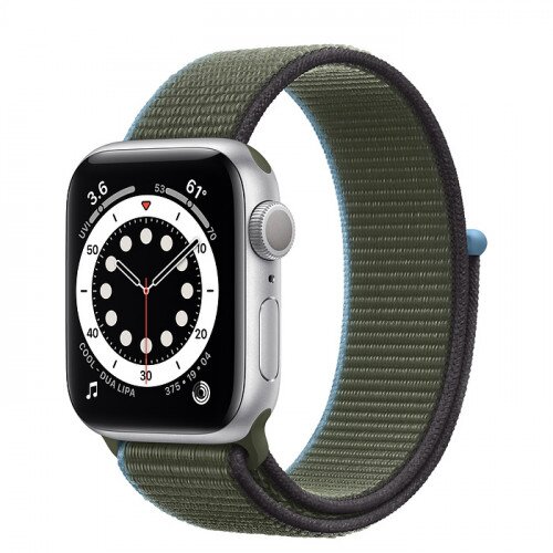 Apple Watch Series 6 Silver Aluminum Case with Sport Loop - 40mm - Inverness Green