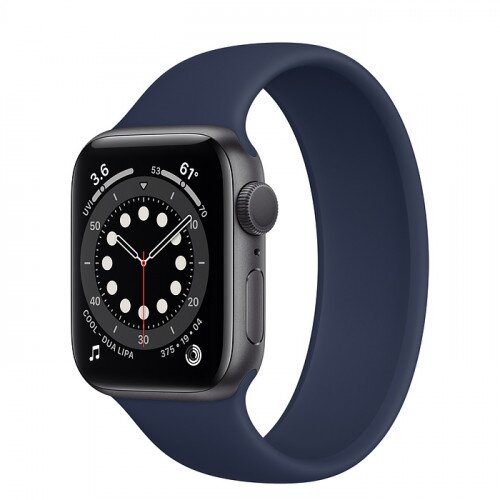 Apple Watch Series 6 Space Gray Aluminum Case with Solo Loop - 40mm - Size-2 - Deep Navy