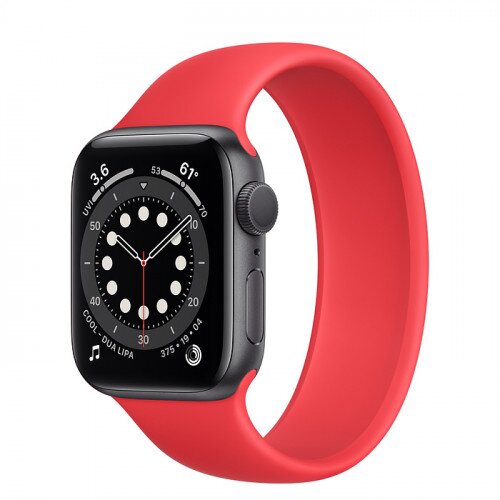 Apple Watch Series 6 Space Gray Aluminum Case with Solo Loop - 40mm - Size-2 - Product Red