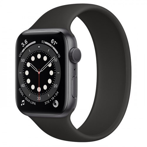 Apple Watch Series 6 Space Gray Aluminum Case with Solo Loop - 44mm - Size-11 - Black