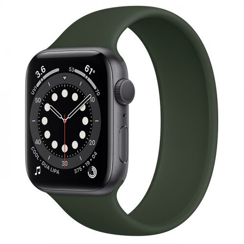 Apple Watch Series 6 Space Gray Aluminum Case with Solo Loop - 44mm - Size-12 - Cyprus Green