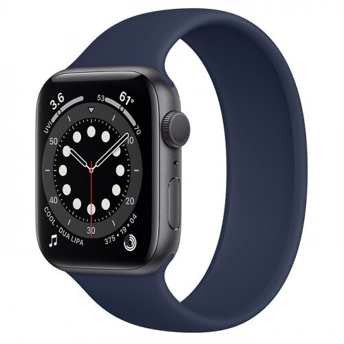 Apple Watch Series 6 Space Gray Aluminum Case with Solo Loop - 44mm - Size-4 - Deep Navy
