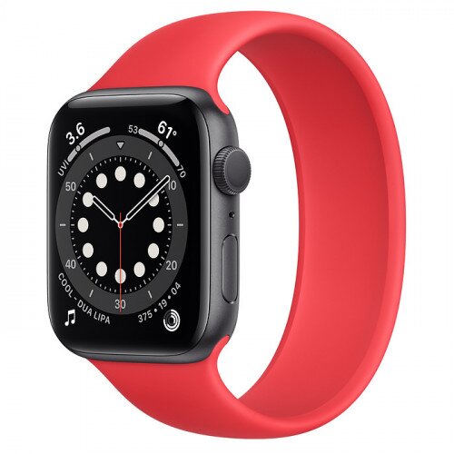 Apple Watch Series 6 Space Gray Aluminum Case with Solo Loop - 44mm - Size-8 - Product Red