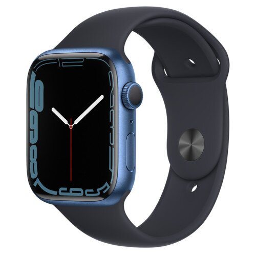 Apple Watch Series 7 Blue Aluminum Case with Sport Band - Midnight - 45mm