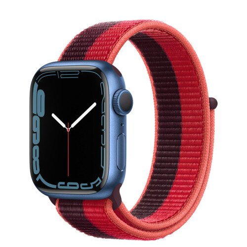 Apple Watch Series 7 Blue Aluminum Case with Sport Loop - Product Red - 41mm