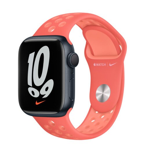 Apple Watch Series 7 Midnight Aluminum Case with Nike Sport Band - Magic Ember/Crimson Bliss - 41mm